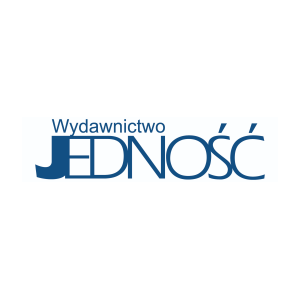 Logo Wydawnictwa Jedność. Kluczowe obiekty: napis "Wydawnictwo JEDNOŚĆ". Kontekst: identyfikacja wizualna wydawnictwa.